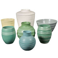 Keith Murray for Wedgewood collection art deco vases