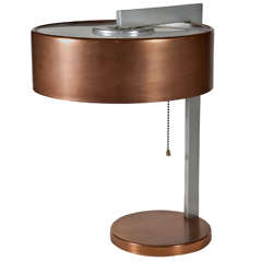 Iconic Kurt Versen Machine Age Mixed-Metal Table Lamp