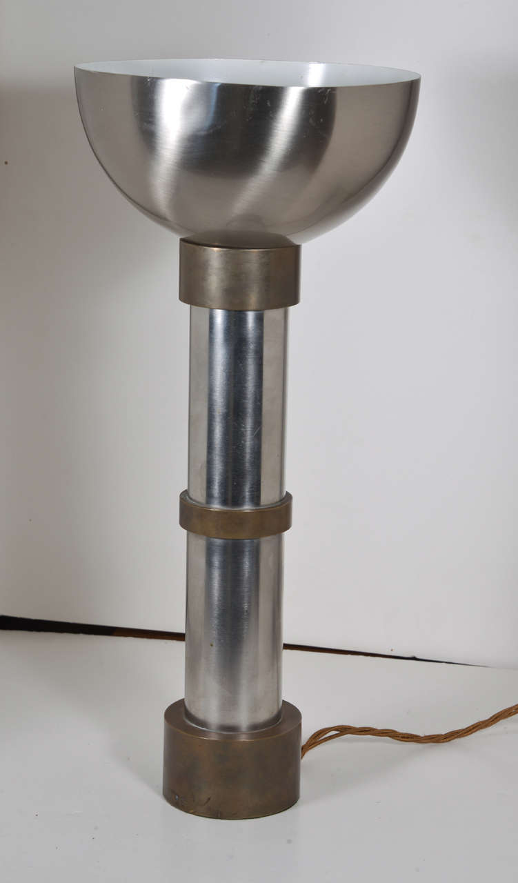 Machine Age Art Deco streamline uplighter lamp