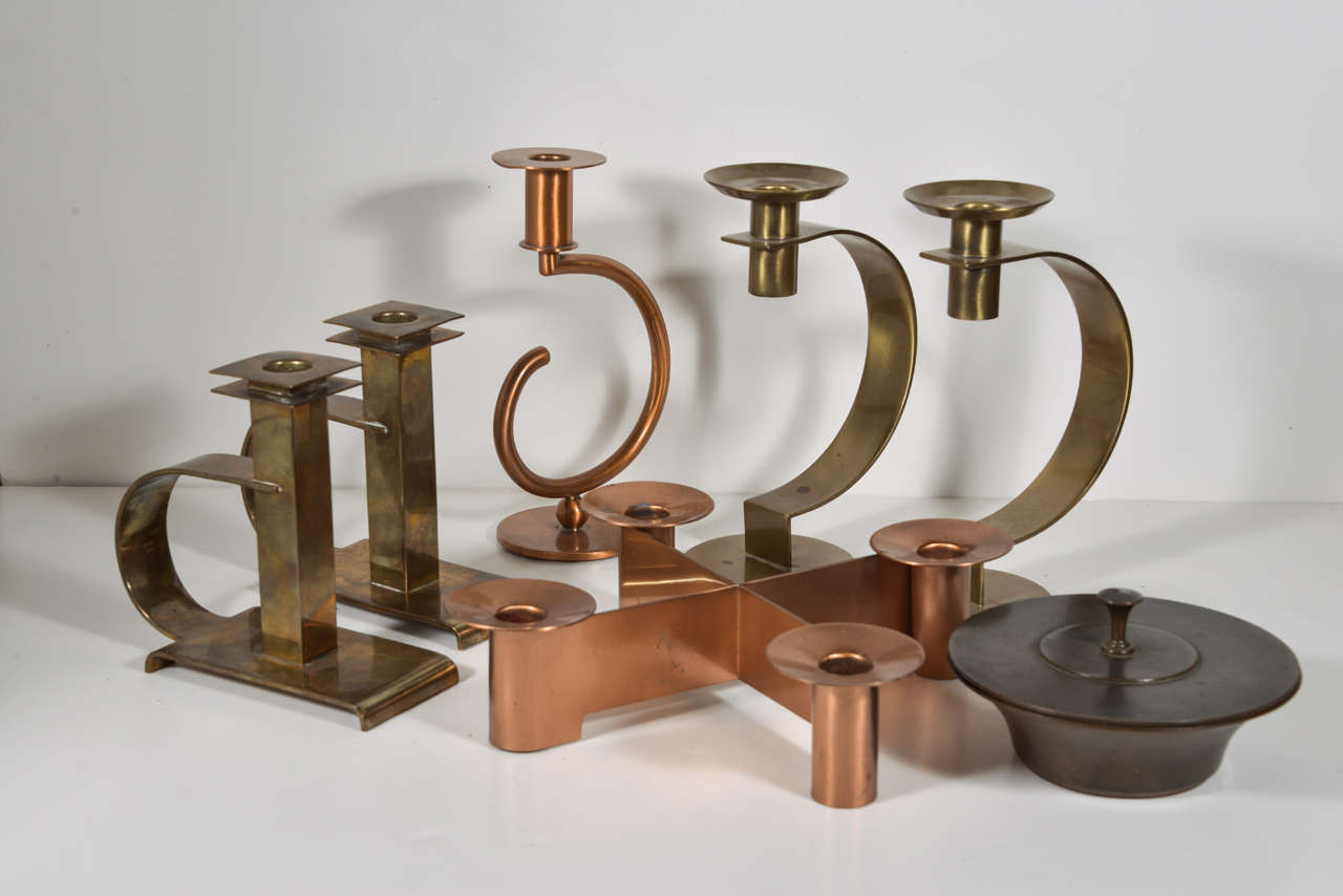 Various original designs by Dr. Reimann in copper, brass and bronze.  Amongst the earliest and rarest of Chase designs.  Very good condition all.

Please contact for condition, individual price, availability.  Others available.