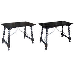 Pair of circa 1950 Tables Consoles in the 17th century Spanish Style