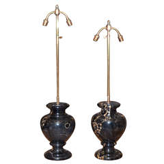 Vintage Pair of 1940's Marble Table Lamps