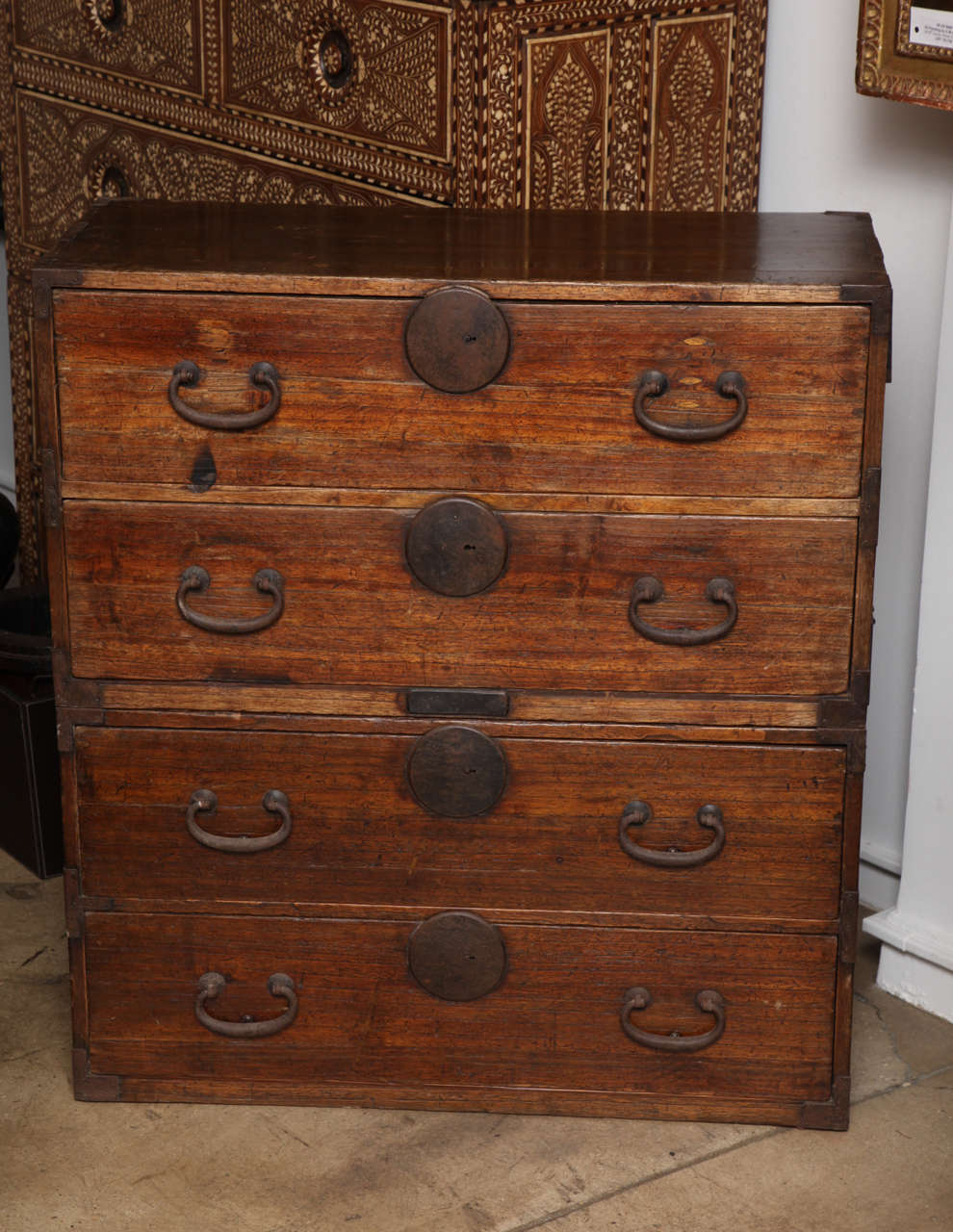 A Japanese traveling chest of drawers 