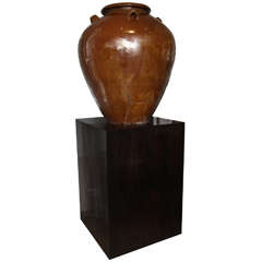 Large Ceramic Urn with Pedestal