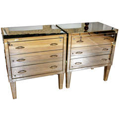 Pair of Mirrored Chest of Drawers