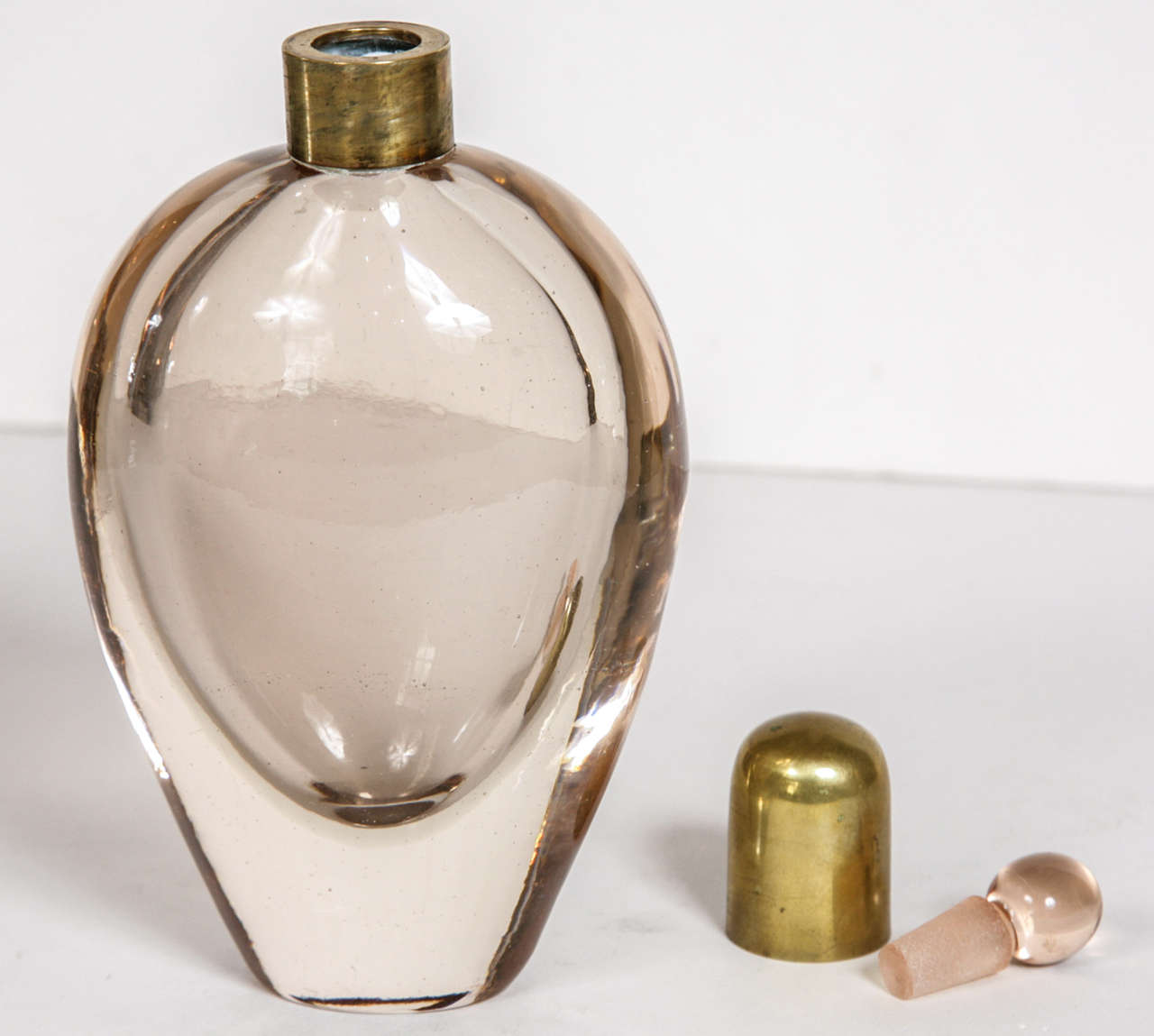 French Pair of Dusty Pink Scent Bottles