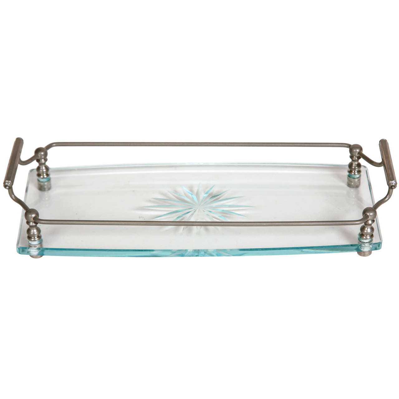 Rectangular Etched Glass Tray