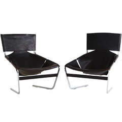 Pair of F-444 Lounge Chairs by Pierre Paulin