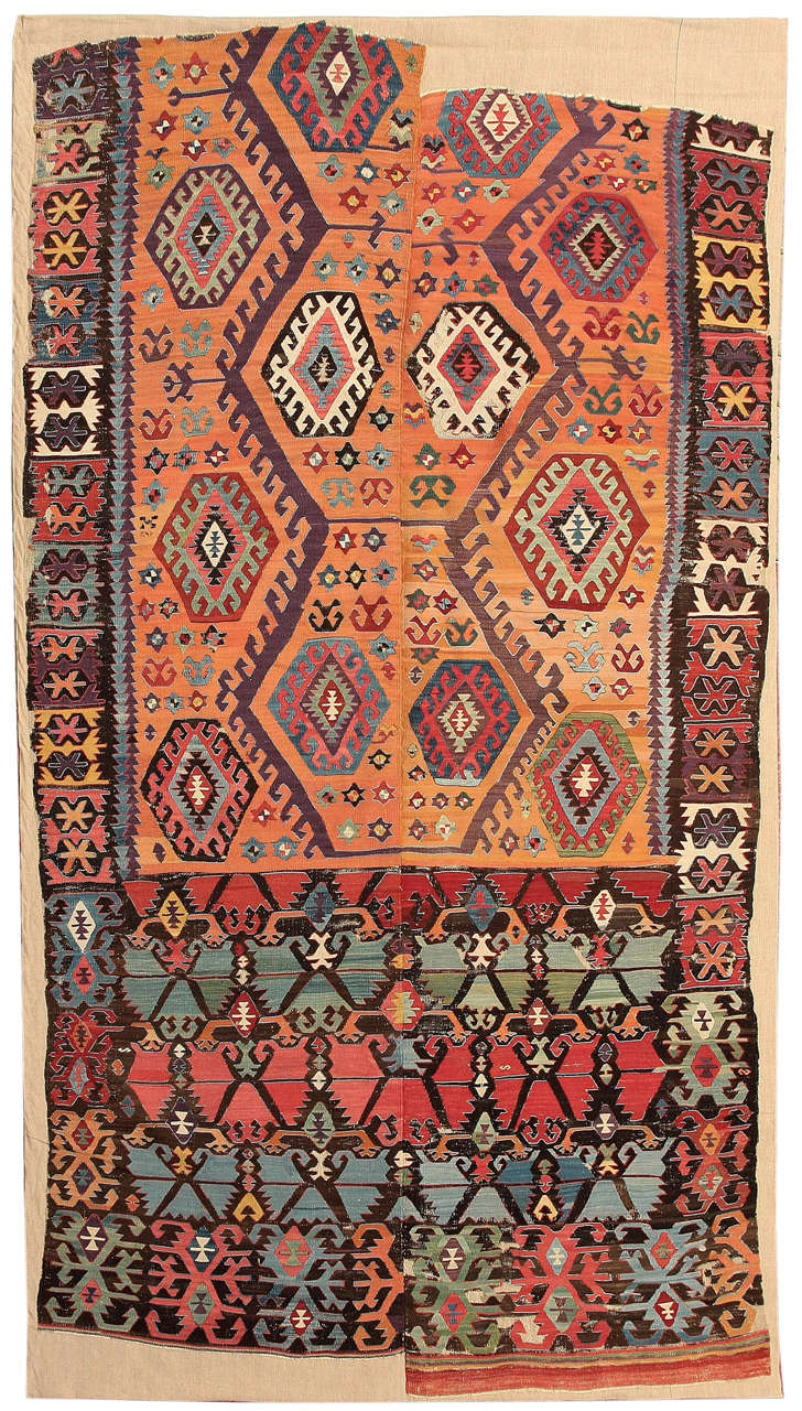 Mid-18th Century Early Anatolian Kilim Fragment For Sale