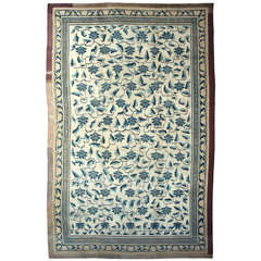 Early Chinese Carpet with Stylized Lotus Flowers and Leaf Stems 2