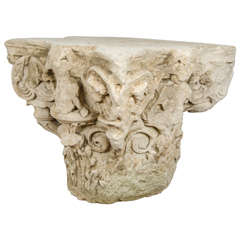 Spectacular Pair of Antique Corinthian Capitals from London