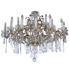 Splendid Twenty-Four-Arm Large Antique Crystal Chandelier