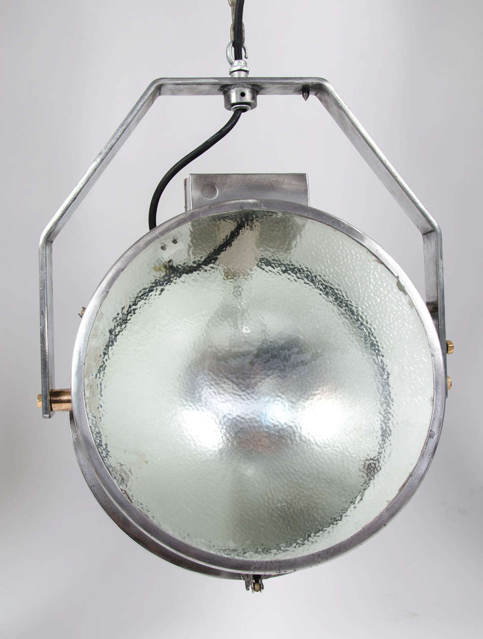 Large Vintage Industrial Polished Floodlight Lamps