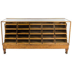 Antique 1920s Oak Haberdashery Display Counter