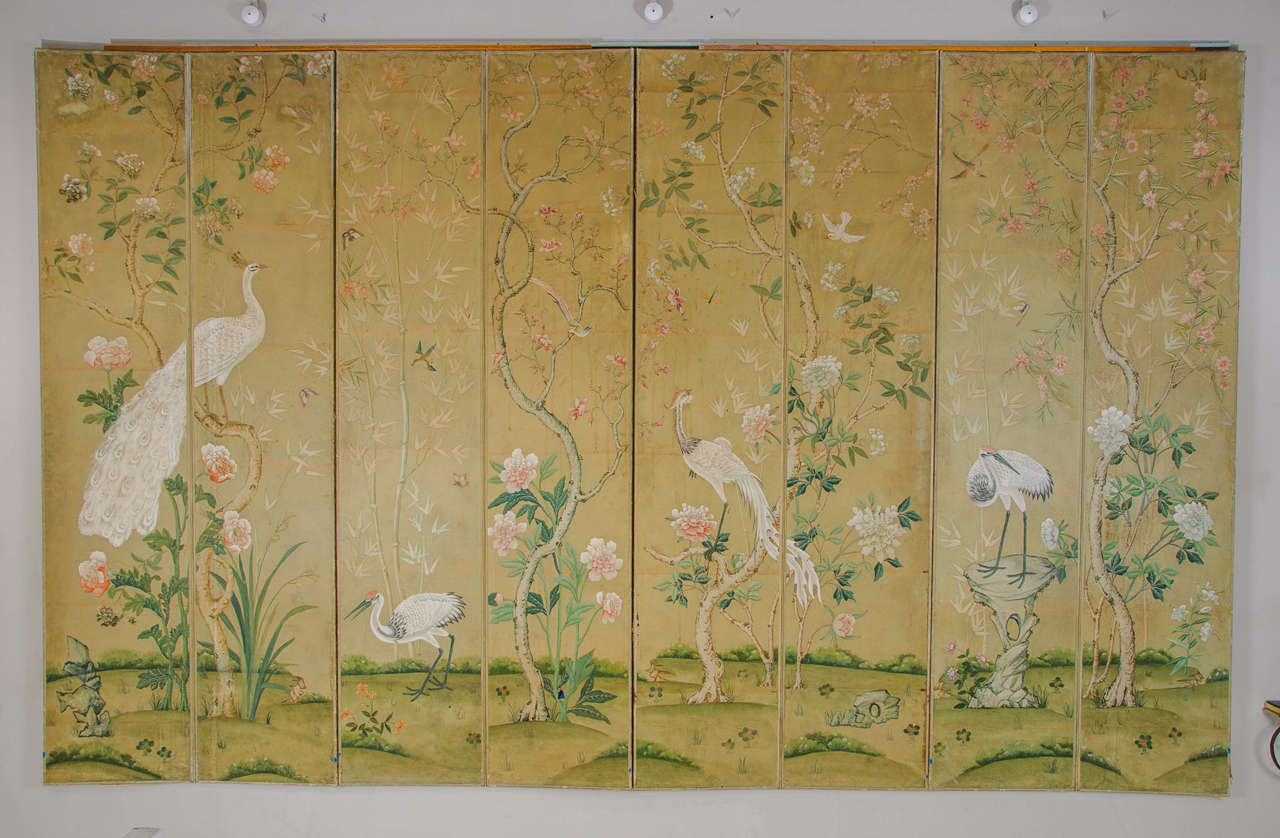 Coninental Screen Painted in the Oriental Manner