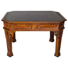 Late Regency Oak Writing Table in the Gothic Taste Late Regency Oak Writing Table in the Gothic Taste