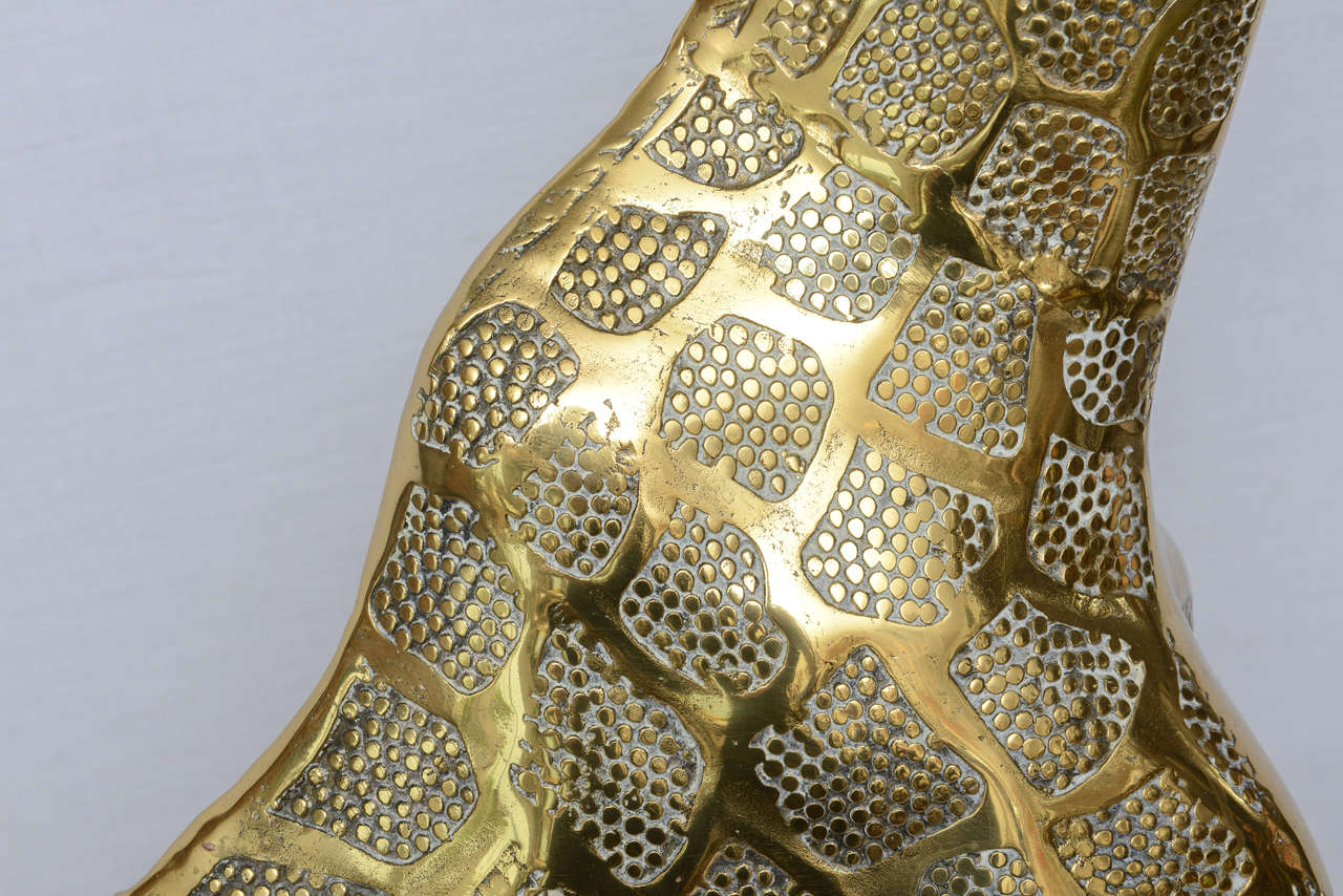Large Brass Giraffe In Good Condition In West Palm Beach, FL