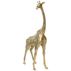 Vintage Large Brass Giraffe