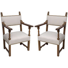 Pair of Mizner Style Armchairs 3