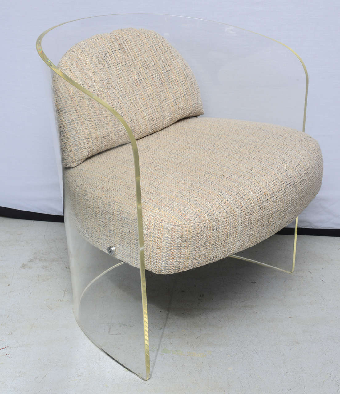 acrylic barrel chair