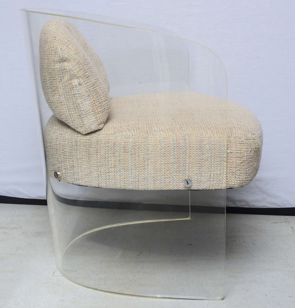 acrylic barrel chair