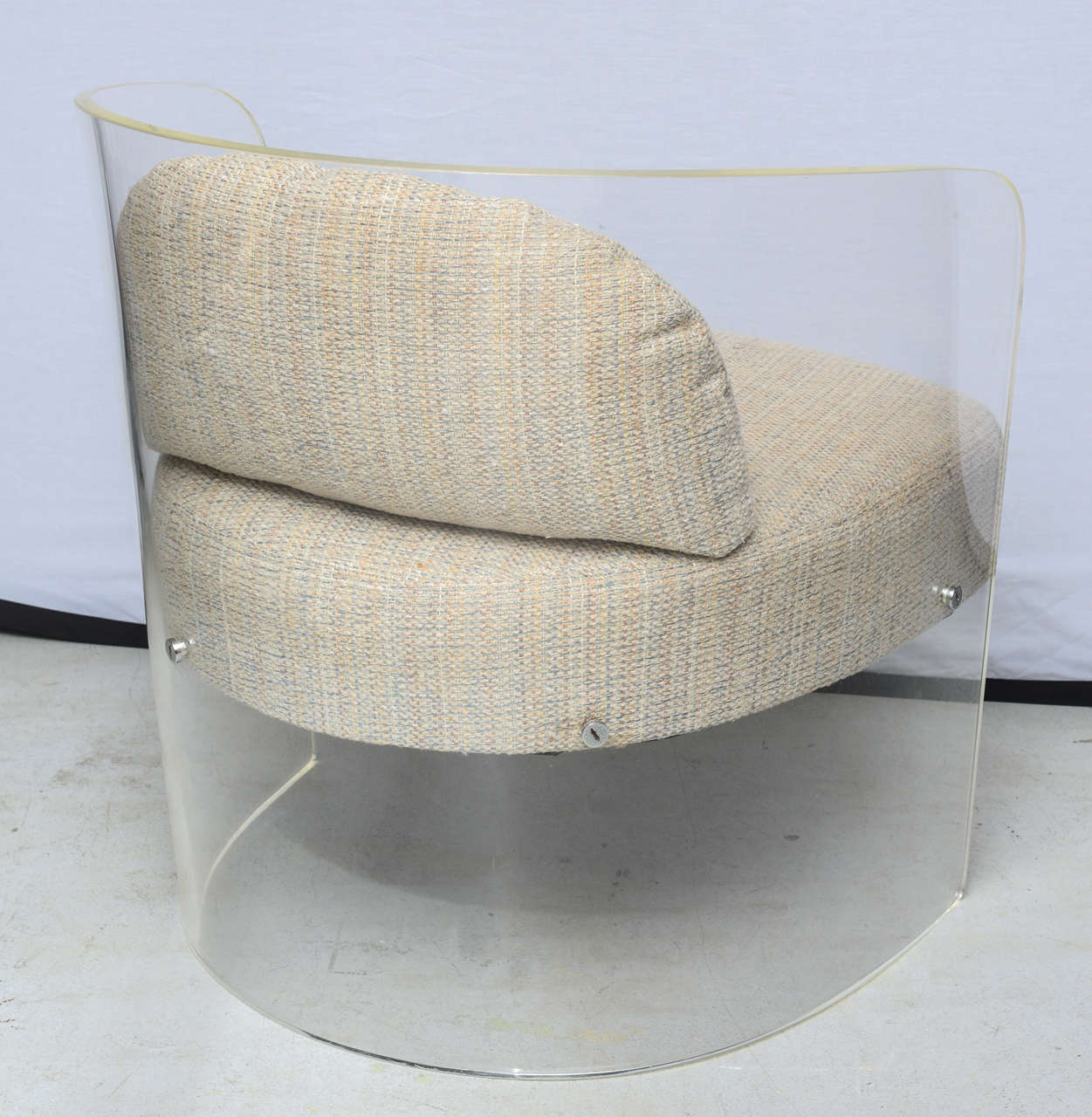 American Vintage Pace Lucite Barrel Chair