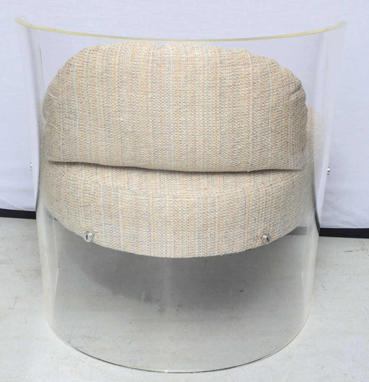 Vintage Pace Lucite Barrel Chair In Good Condition In West Palm Beach, FL
