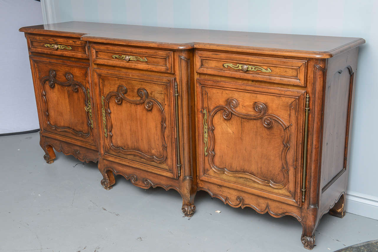 Louis XV French Antique Late 19th Century Walnut Buffet