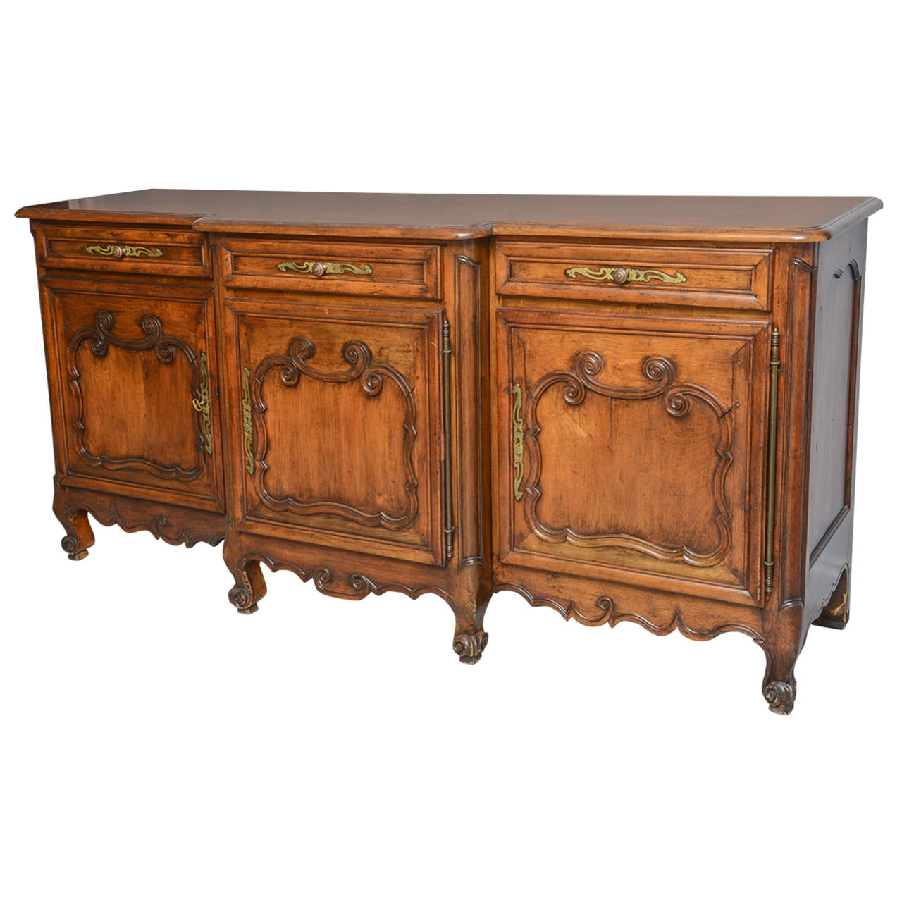 French Antique Late 19th Century Walnut Buffet