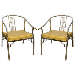 Pair of Oriental Nickel Chairs