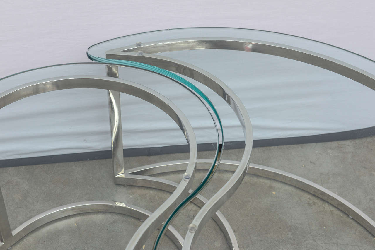 Chrome Yin and Yang Tables at 1stDibs