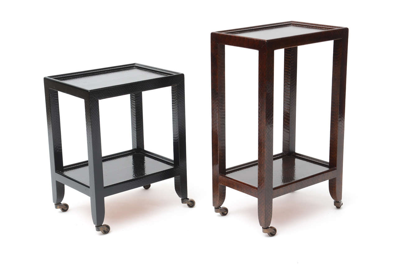 Karl Springer Leather Telephone Tables