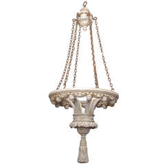Old Italian Enormous Wood and Plaster Chandelier