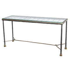 Industrial Steel and Brass Console