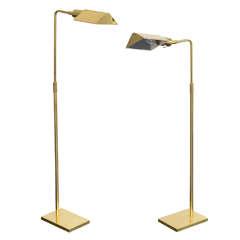 Pair of Brass Pharmacy Floor Lamps