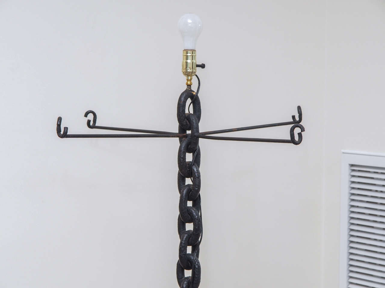 Unknown SATURDAY SALE Large Iron Chain-Link Floor Lamp For Sale