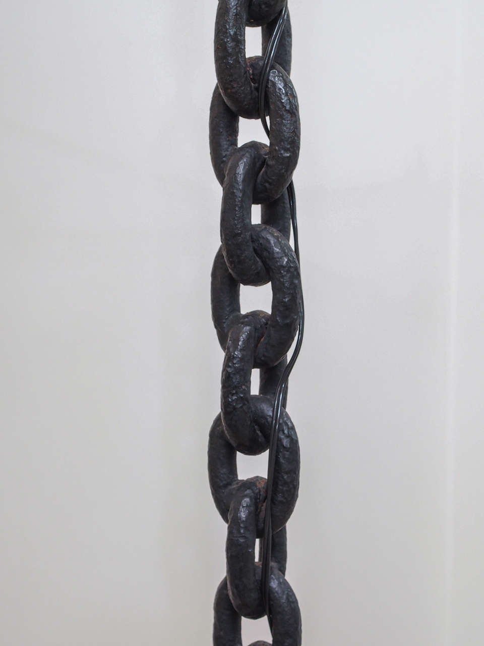 Painted SATURDAY SALE Large Iron Chain-Link Floor Lamp For Sale