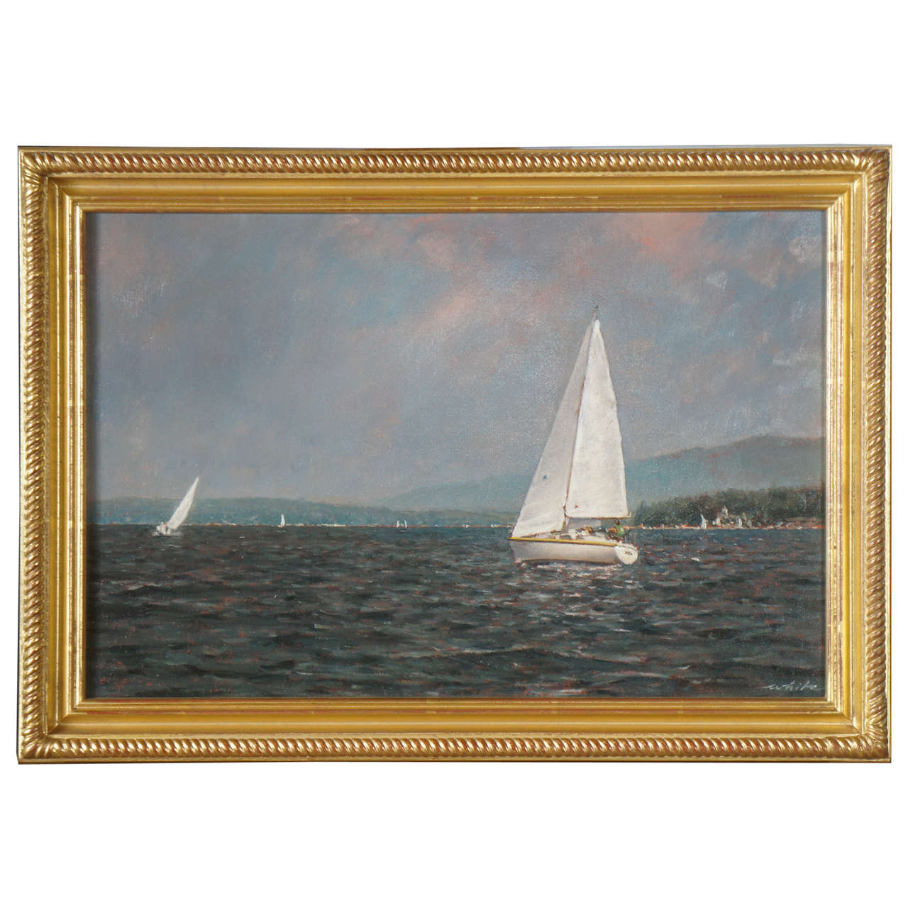 "Late Afternoon on the Hudson" by D. Francis White. For Sale