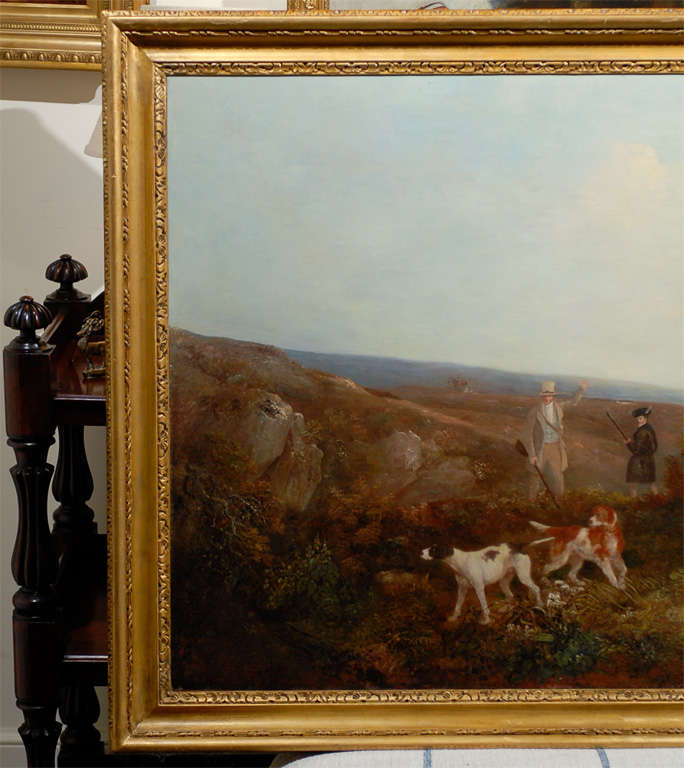 19th Century Large English Hunt Scene Painting