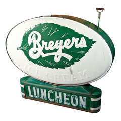 Vintage Breyers  Luncheonette  Outdoor  Sign
