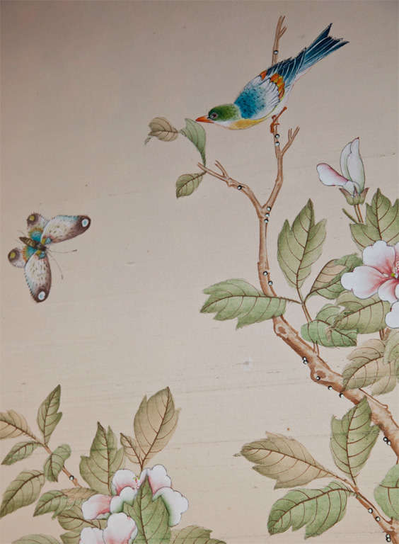 Six Panel  Gracie  Hand Painted  Wallpaper  Screen 4