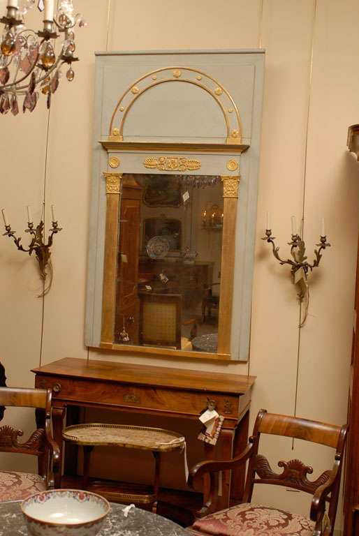 Empire Period Painted & Parcel-Gilt Trumeau Mirror For Sale 2