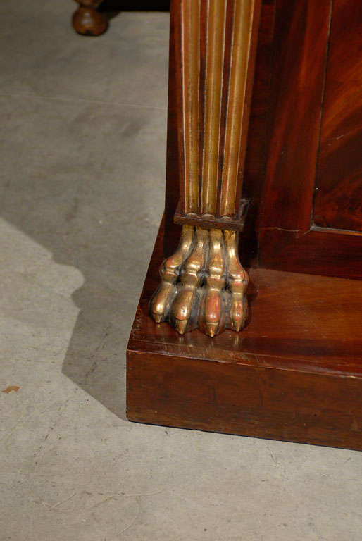 Large Egyptian Revival Mahogany Pedestal Sideboard at 1stDibs
