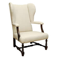19th C. William and Mary Style Wing Chair