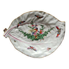 English Worcester 18th Century  Cabbage Leaf  Dish
