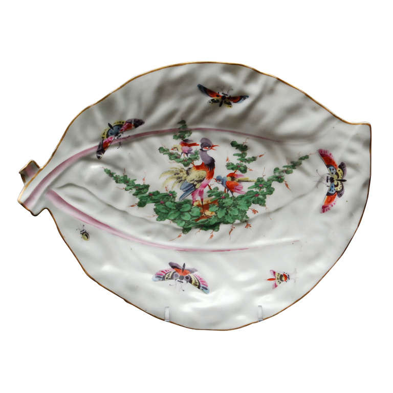 English Worcester 18th Century  Cabbage Leaf  Dish