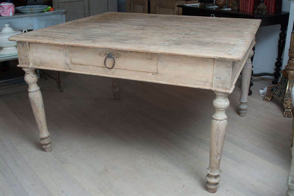 White Pine Table with Two Side Drawers, would be great for a kitchen or a work table in a shop or office.
Apron is 6