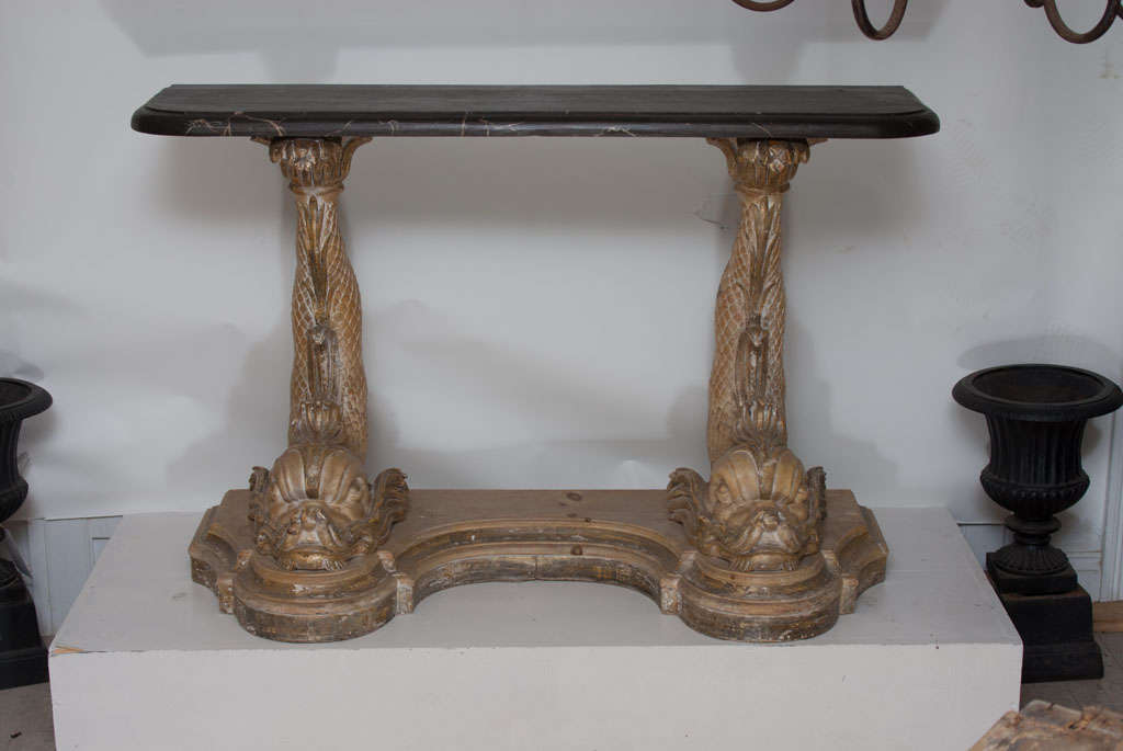 Gilt Carved Wood Console Table