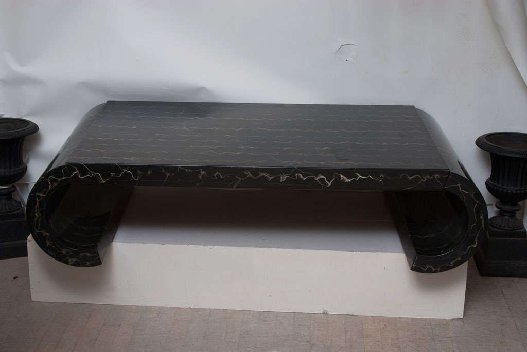Painted Carved Wood Coffee Table, signed "jan Claude Made"