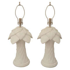 Pair of Composite Palm Tree Lamps
